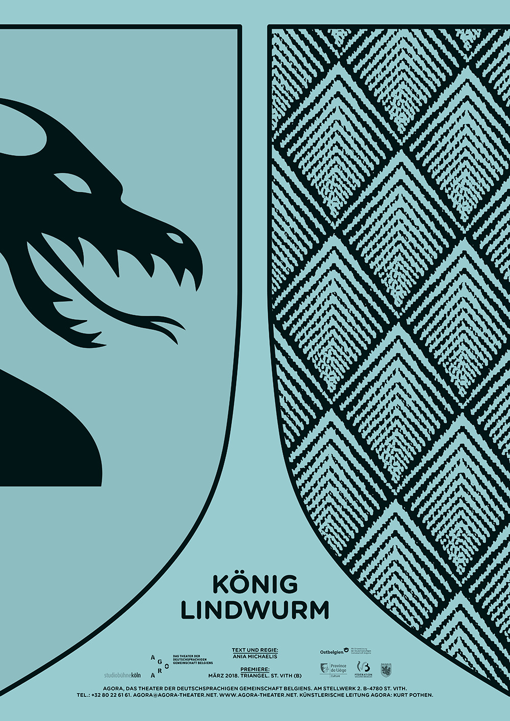 Plakat: König Lindwurm oder — wie schreibt man einen Brief?